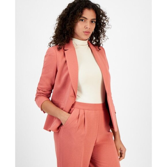 Bar III Blazer Women Size S Pink Faded Rose One Button Suit Jacket Workwear $129 - Picture 3 of 8